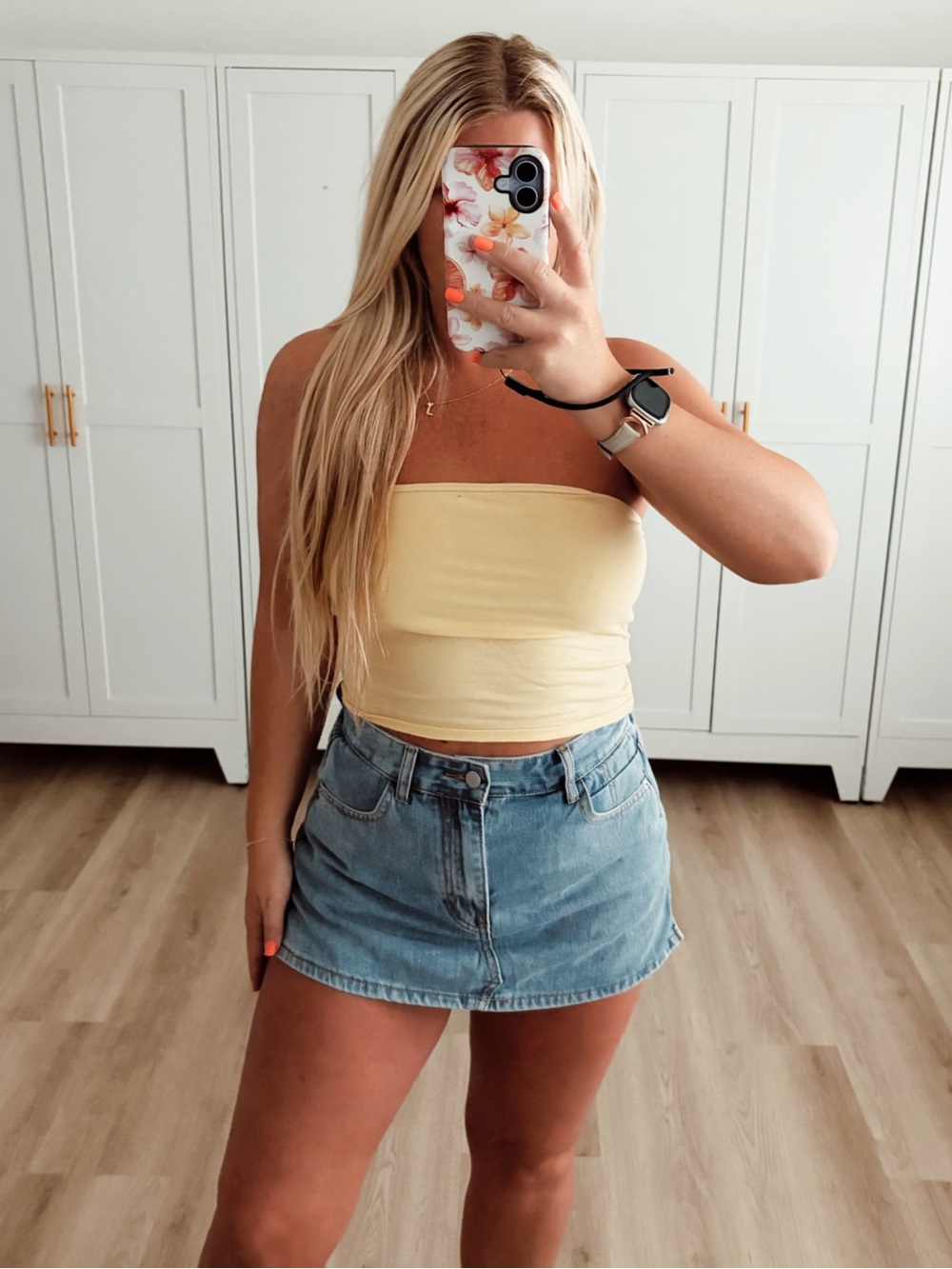 Essentials butter Yellow Strapless Crop Top